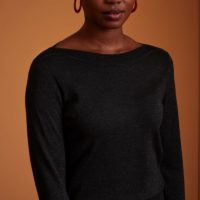 Audrey Top Organic Lapis black front