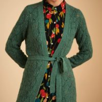 Cardi Long Pallazzone green closeup
