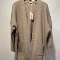 Oversize Cardigan m/Lommer beige