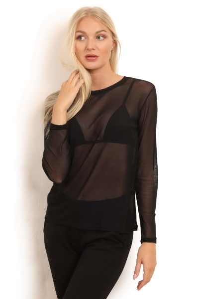 Mesh Bluse sort