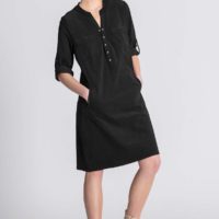 Ella Black Corderoy Dress front 3
