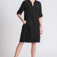 Ella Black Corderoy Dress front 1