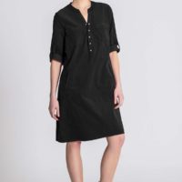 Ella Black Corderoy Dress front 2