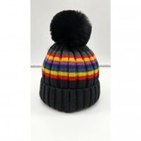 Stribet hue m/kvast black