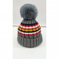 Stribet hue m/kvast grey