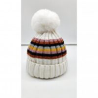 Stribet hue m/kvast white