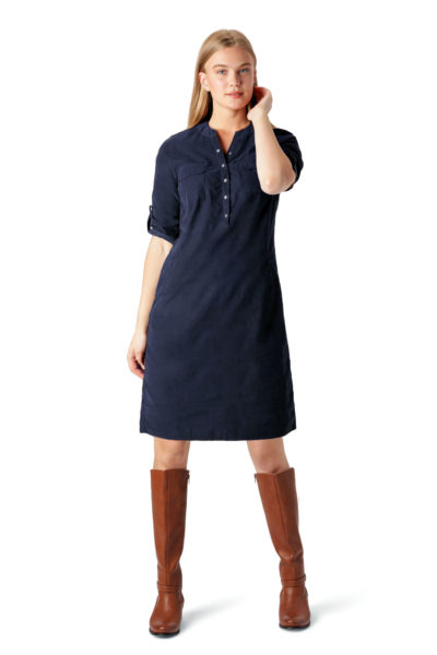 Ella Dress Navy Baby Corderoy