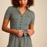 Sheeva Dress Naranja green closeup