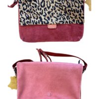 Ingrid Suede Flip Bag Leo powder