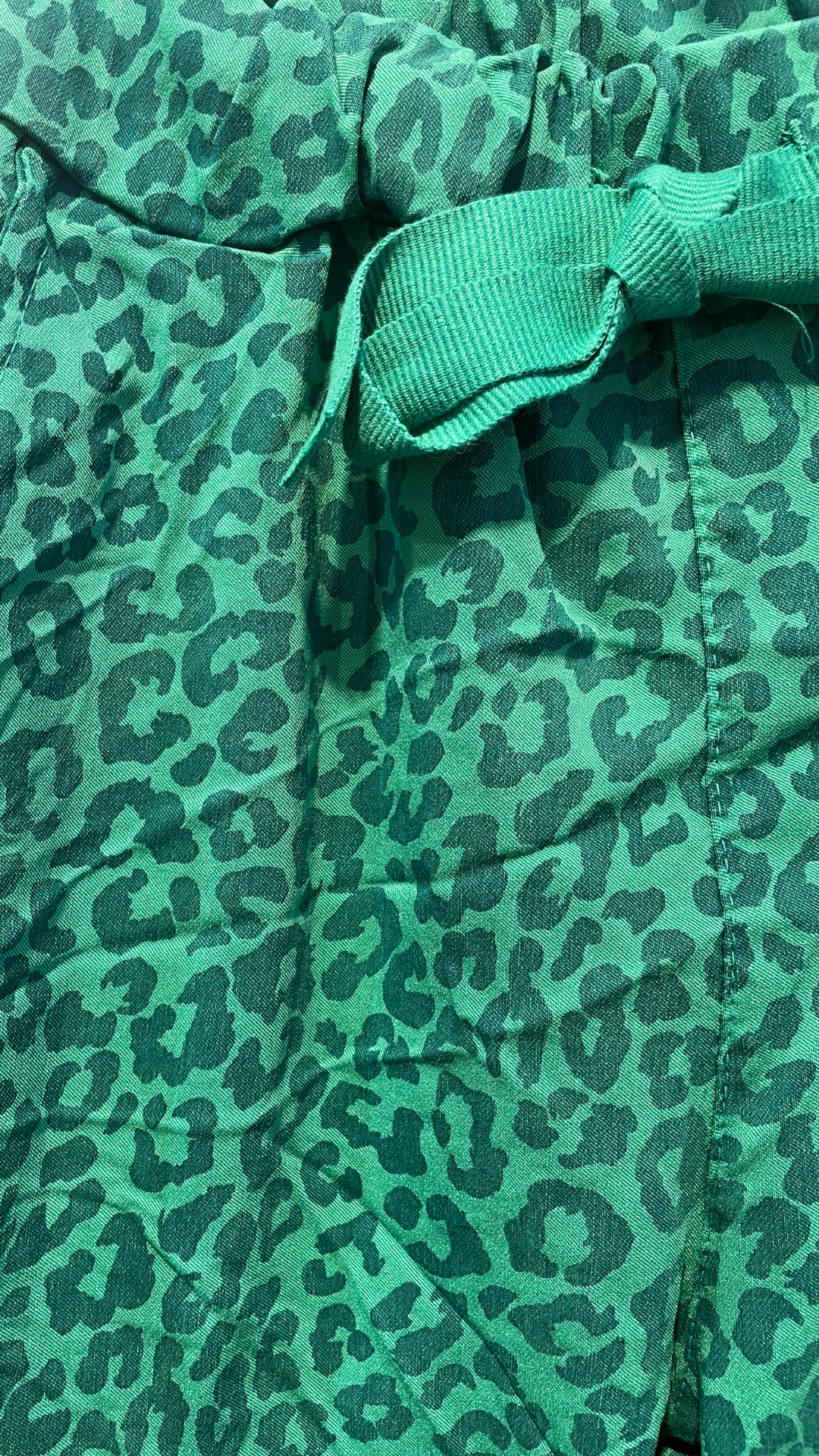 Asta Pant m/Leo Print green closeup