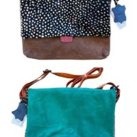 Ingrid Suede Flip Bag small dots green