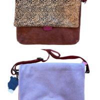 Ingrid Suede Flip Bag small Leo purple