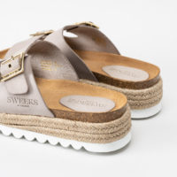 Sonja Skind Sandal beige hæl