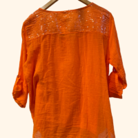 Skjorte m/blonde og paillet orange back