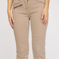 Charlotte Zip Regular Crop Pant bronze closeup