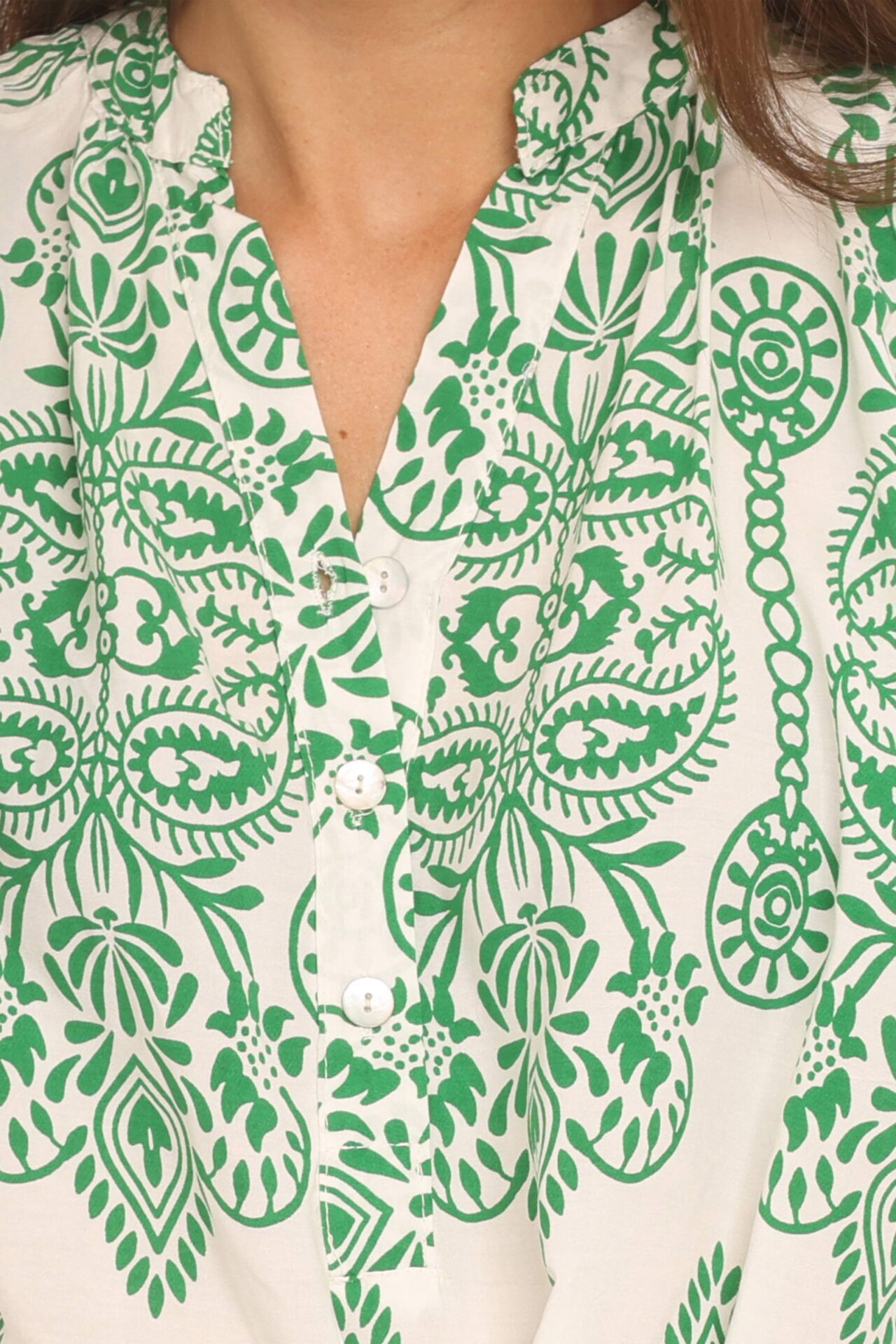 Africana Shirt Dress green fabric