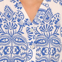 Africana Shirt Dress blue fabric