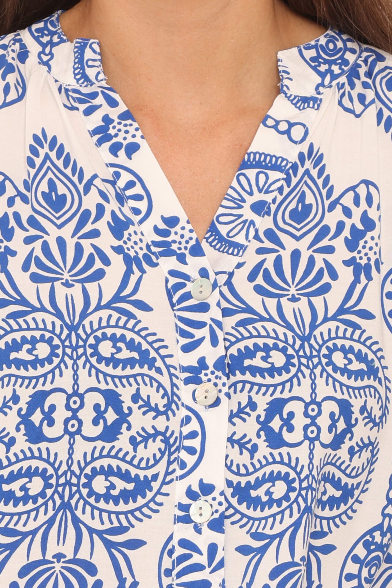 Africana Shirt Dress blue fabric