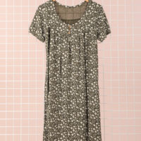 Flower SS Dress kaki