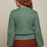 Cardi V Farfalle green back