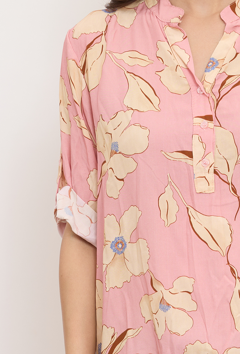 Mathilde Flower Shirt rose closeup