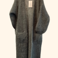 Long Mohair Cardigan army