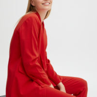 ByDanta Red Blazer sitting