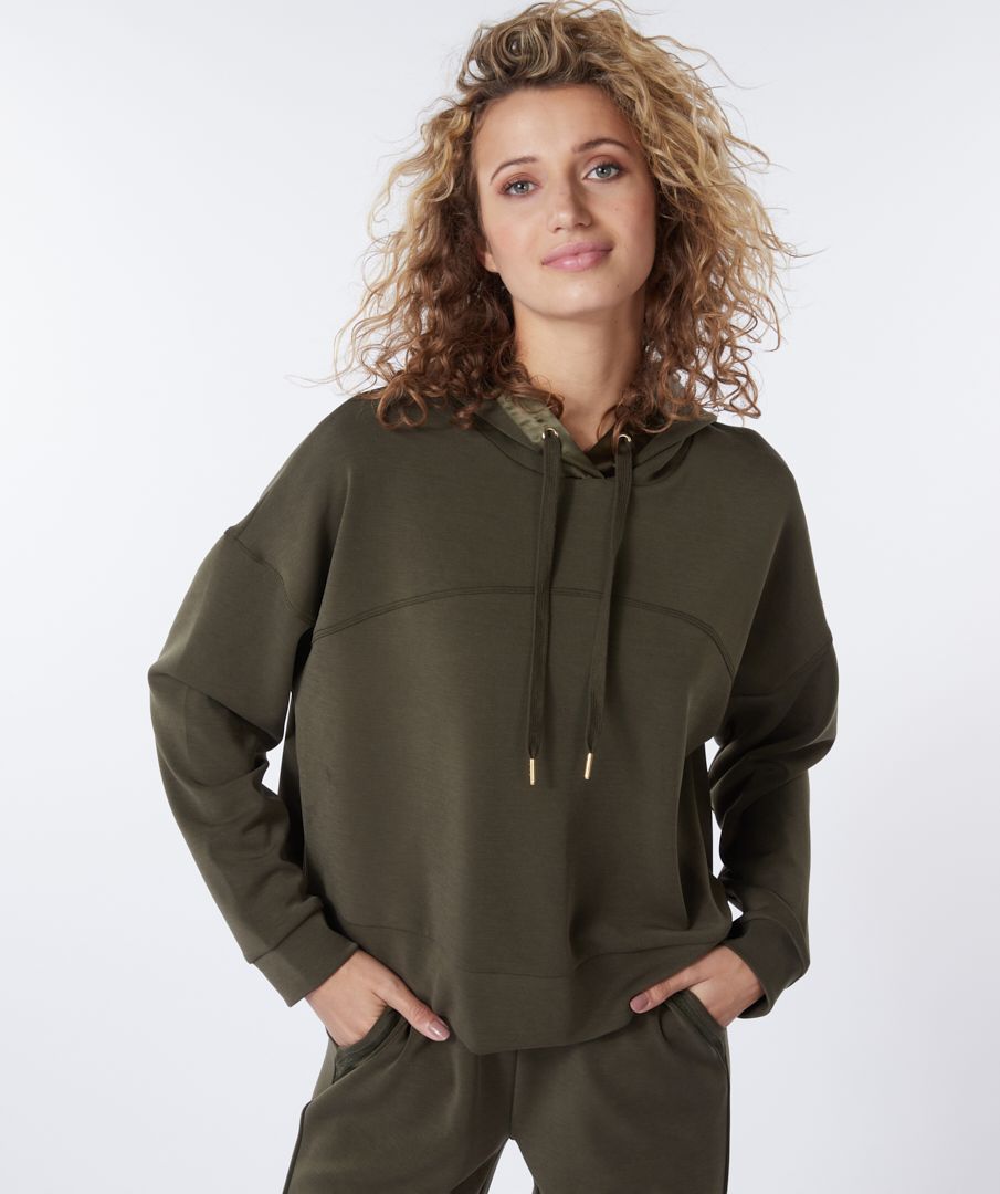 Modal Sweater Hoodie army front