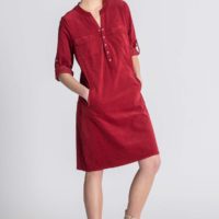 Ella Wine Corderoy Dress