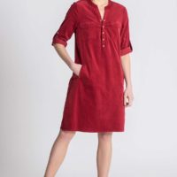 Ella Wine Corderoy Dress front