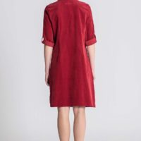 Ella Wine Corderoy Dress back