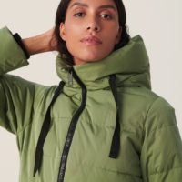 Pavine Olivine Down Jacket closeup