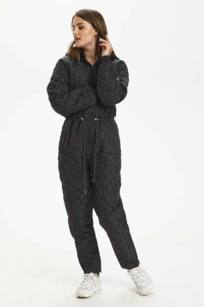 KAsorita Black Quilted Jumpsuit front