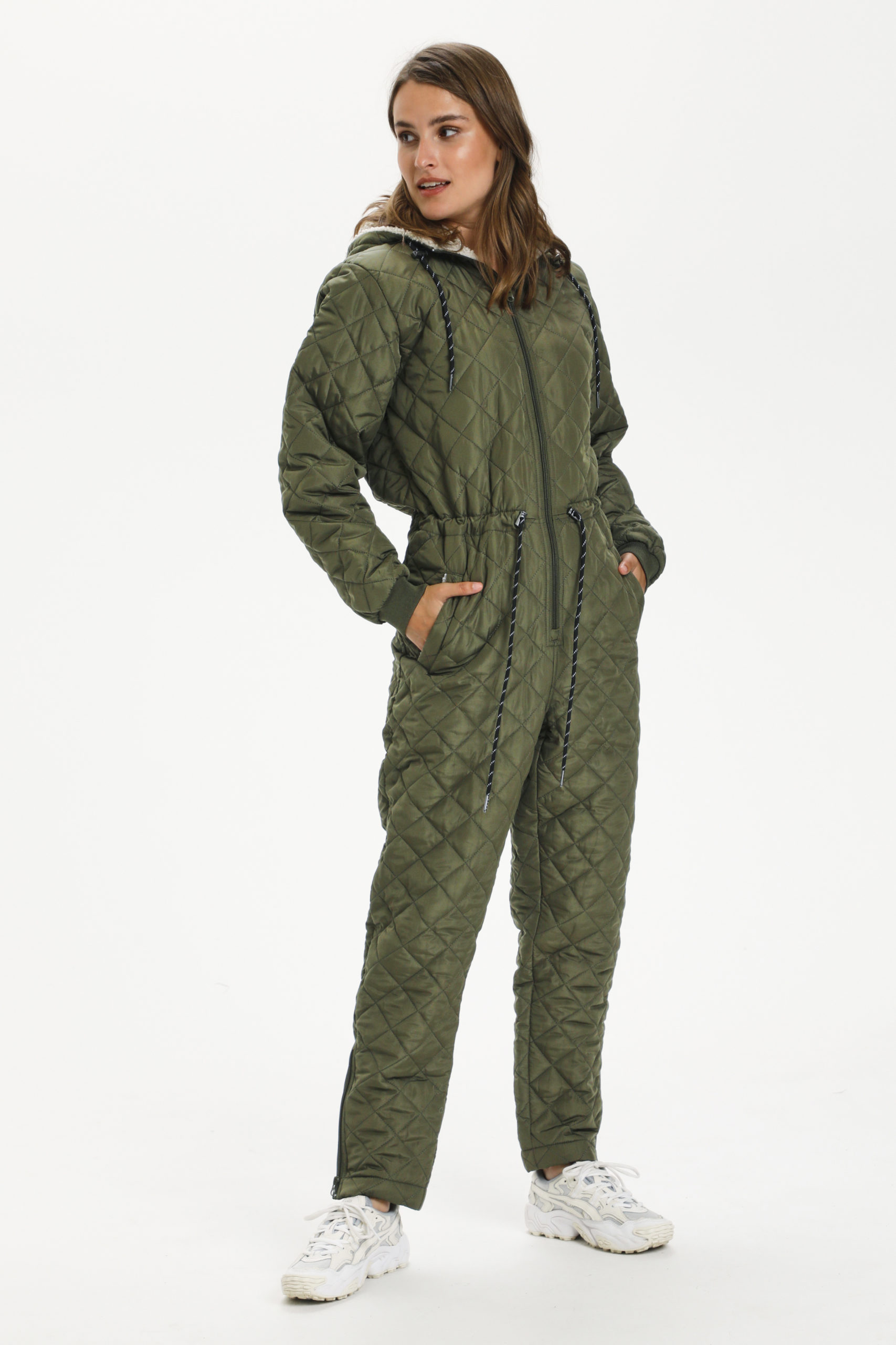 KAsorita Army Quilted Jumpsuit front