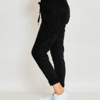 Black Corderoy Stretch Pant side