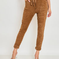 Camel Corderoy Stretch Pant front