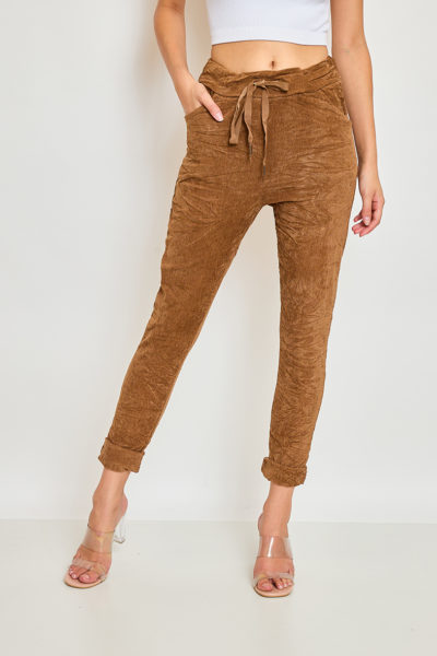Camel Corderoy Stretch Pant front