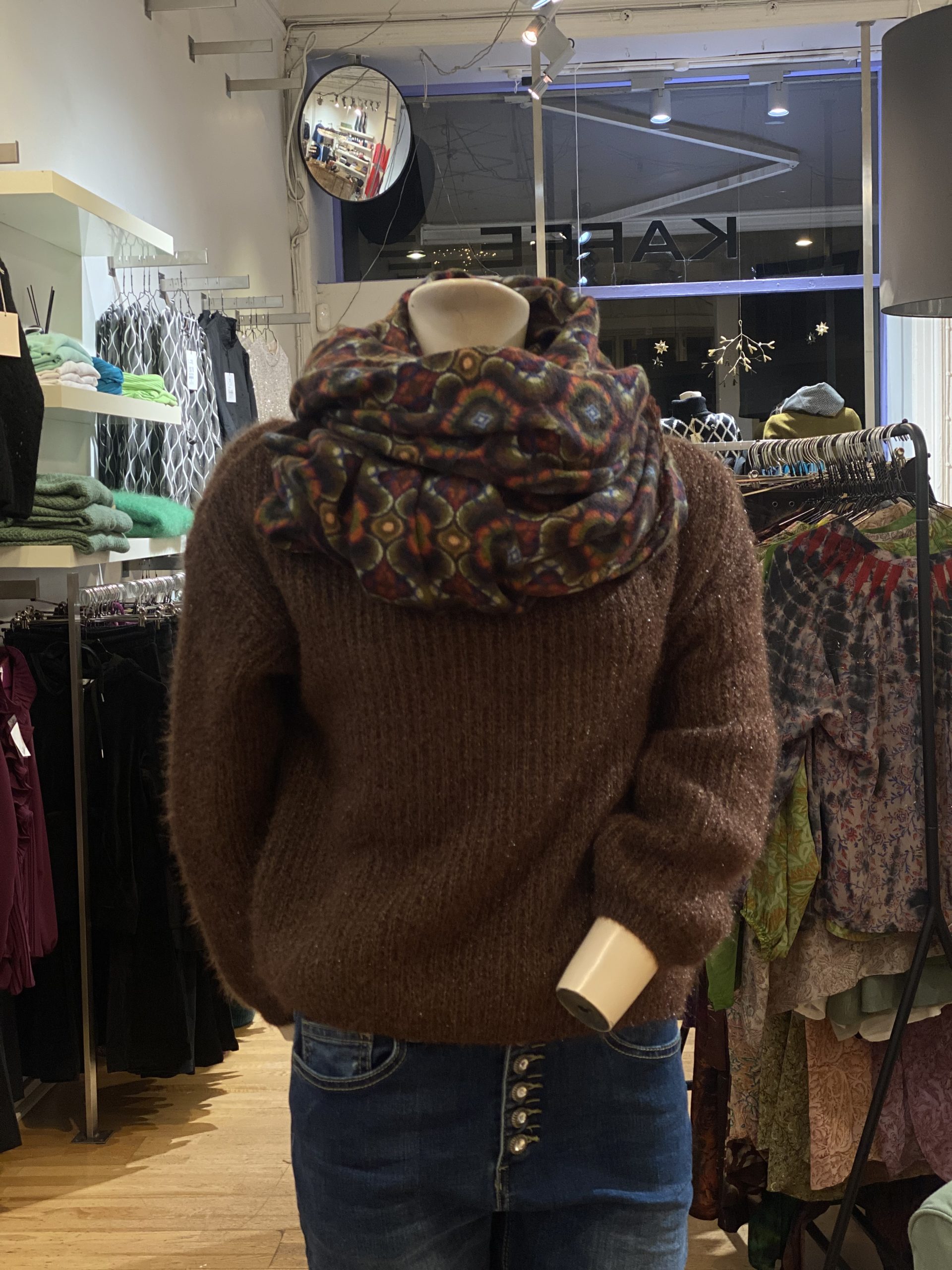 Brown Boat Neck Knit