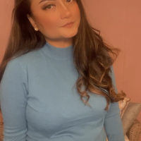 Blue Melange Turtleneck