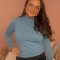 Blue Melange Turtleneck