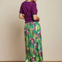 Agnes Puff Top Herrero purple with green floral skirt back