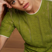 Agnes Puff Green Top Herrero on model