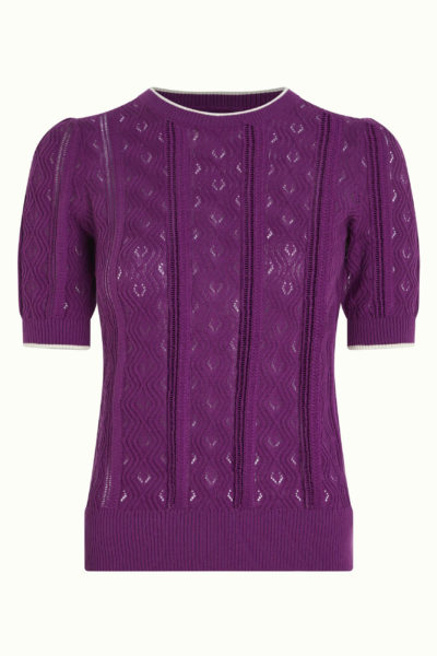 Agnes Puff Purple Top Herrero front