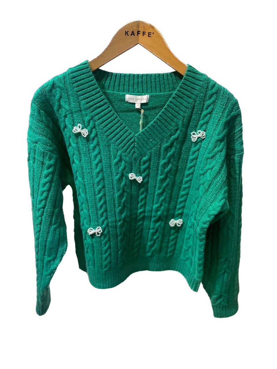 Pearl Bow Green Knit