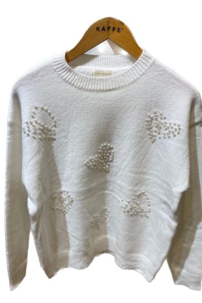 Pearl Heart Creme Knit