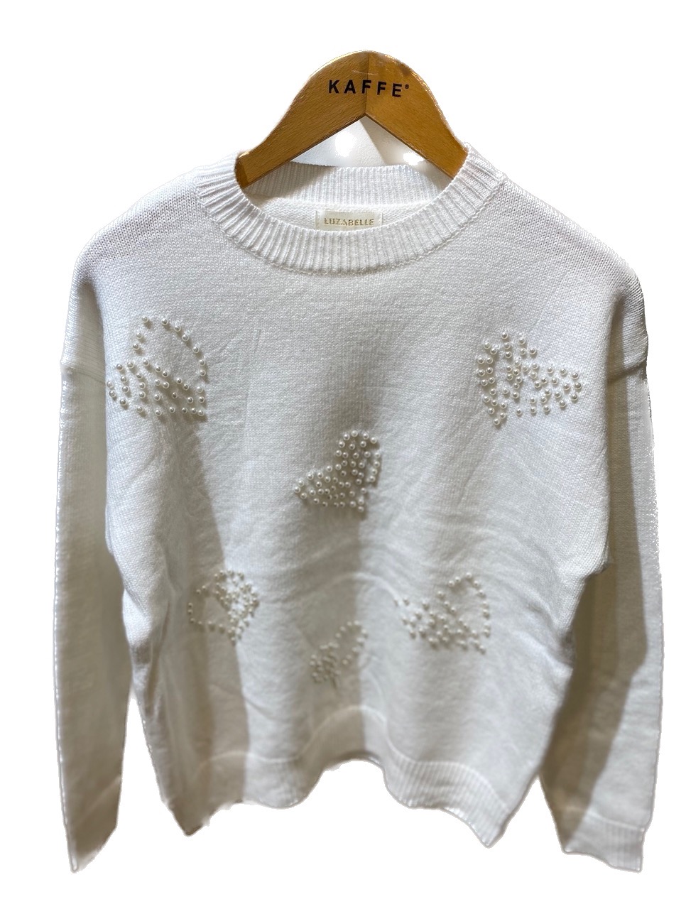 Pearl Heart Creme Knit