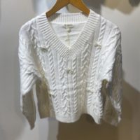 Pearl Bow Creme Knit