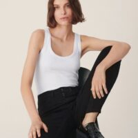 Olive White Rib