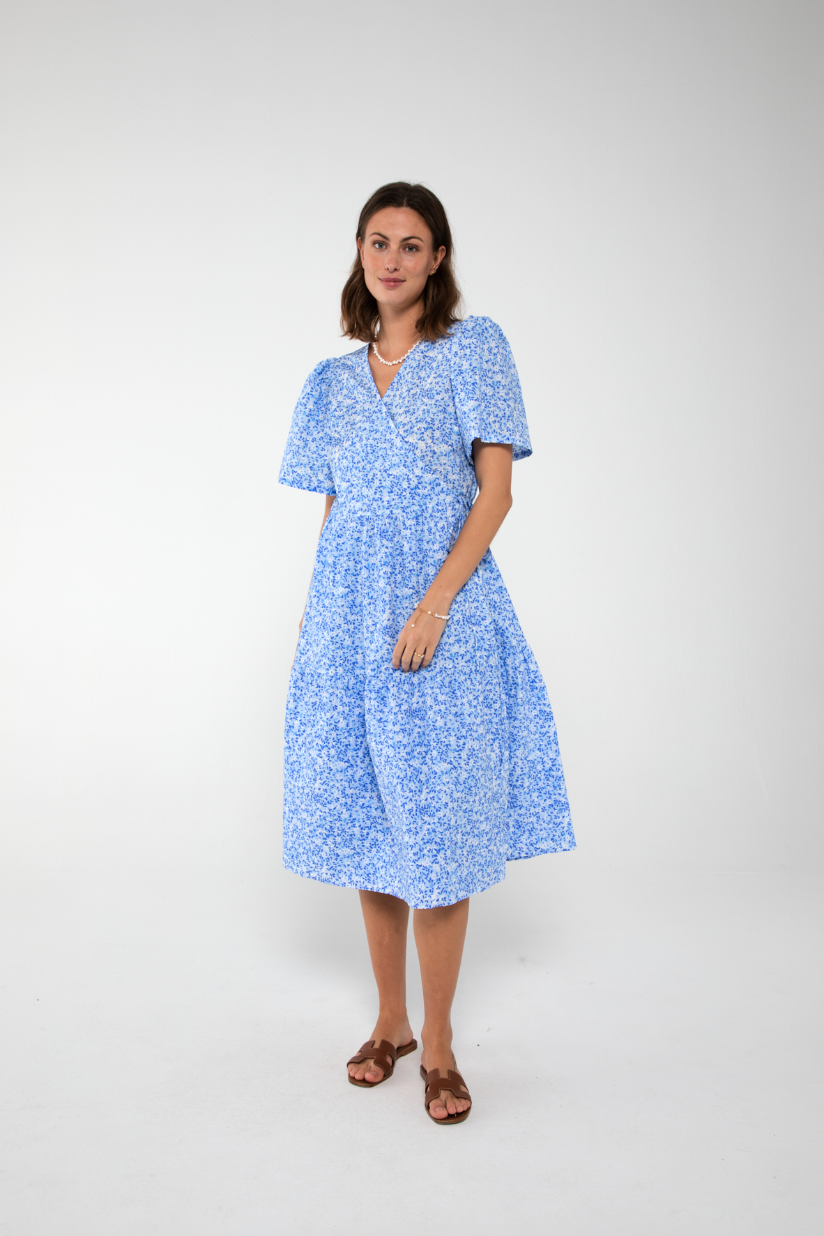 Caisa Blue Print Dress front