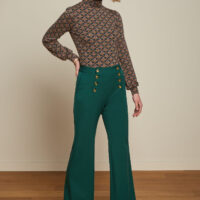 Sally Pine Green Pants Broadway front